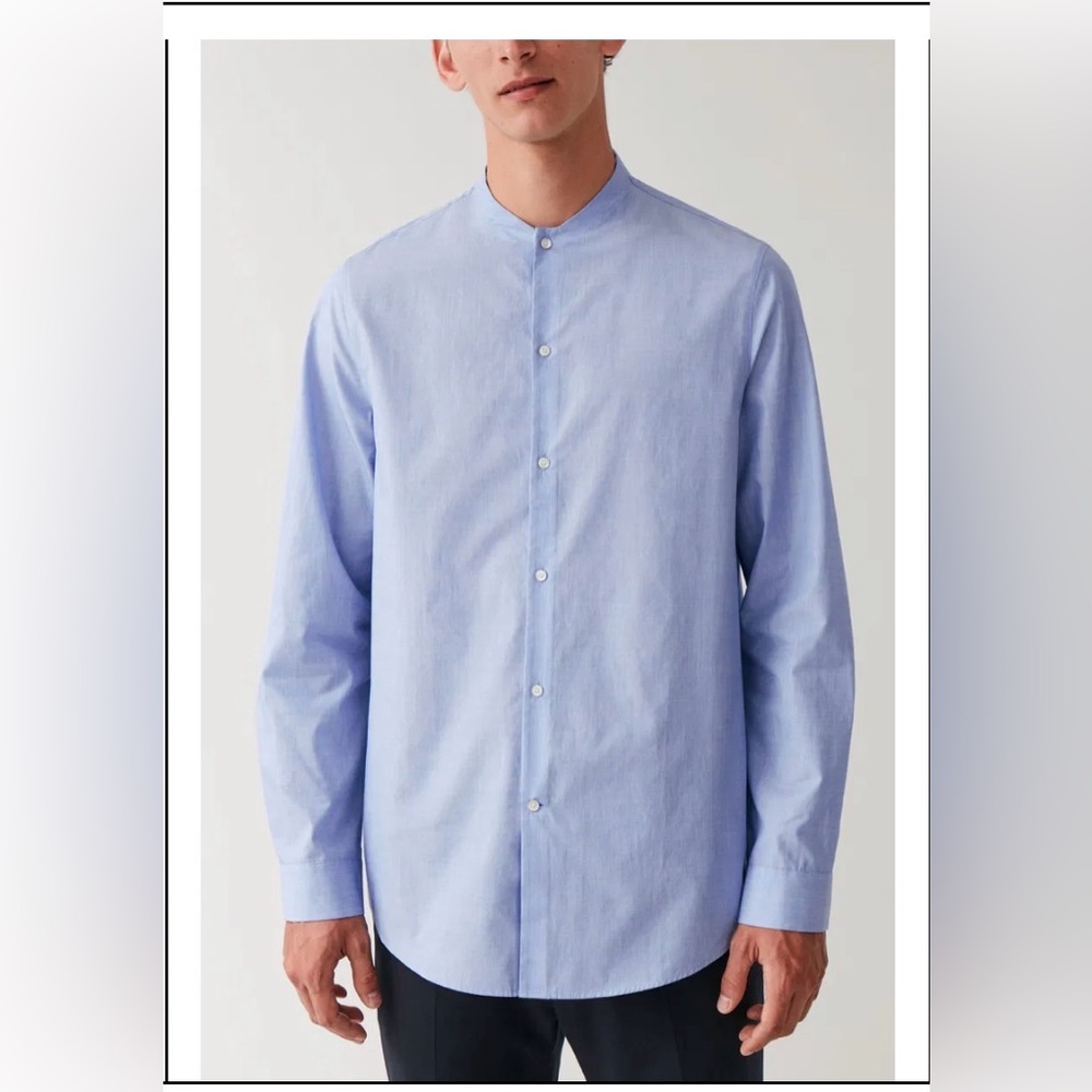 COS Collarless Long Sleeved Shirt, 16.5, NWT